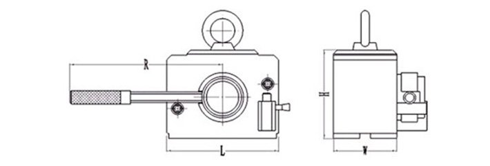 多磁路永磁吸吊器結(jié)構尺寸圖