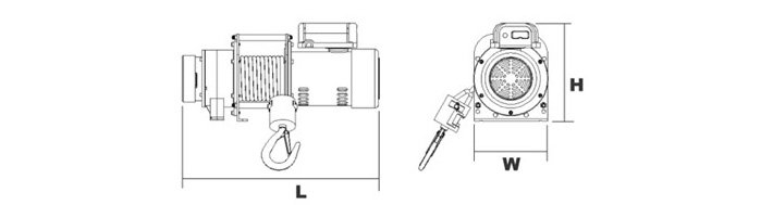 DU-201小型卷?yè)P(yáng)機(jī)結(jié)構(gòu)尺寸圖