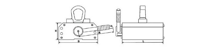 薄板永磁起重器結構尺寸圖