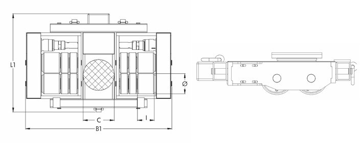 JLA型氣動搬運小坦克結(jié)構(gòu)尺寸圖片