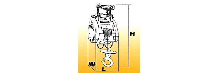 DU-250A小金剛電動葫蘆結構尺寸圖片