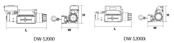 DW-12000(i)電動絞盤結構尺寸圖片