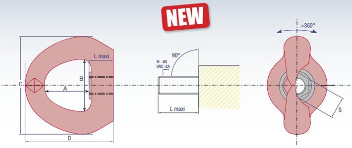 CODIPRO盧森堡FE.SEB型萬向吊環結構尺寸圖片