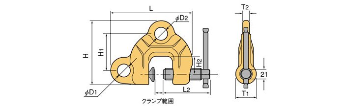 世霸SDC-N螺旋式鋼板起重鉗結(jié)構(gòu)尺寸圖片