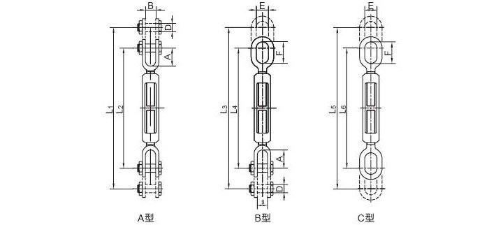 高強度螺旋扣結構尺寸圖片