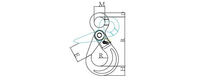 80級眼型自鎖吊鉤SLR-081結構尺寸圖片