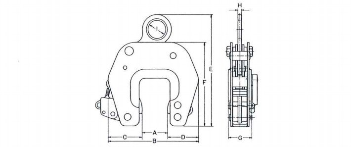 鷹牌EC型PC板用無傷夾鉗結構尺寸圖片