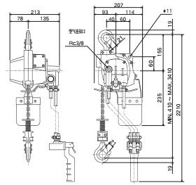 AT型遠藤氣動葫蘆技術參數