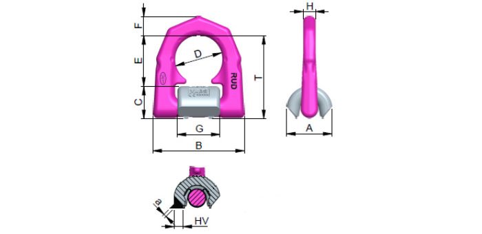 VLBS型路德焊接吊環尺寸圖