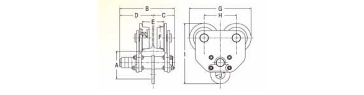 SPEED HPT型手拉單軌行車尺寸圖