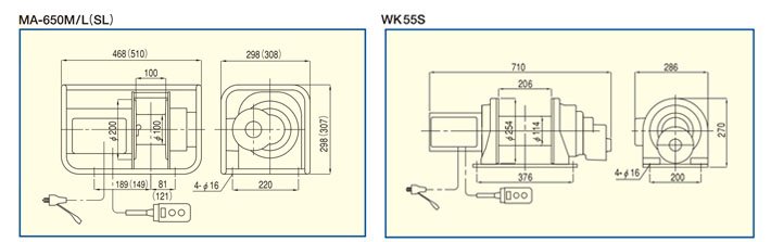 TKK固定式卷揚機尺寸圖