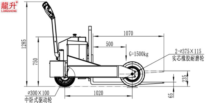戶外電動搬運車尺寸圖一